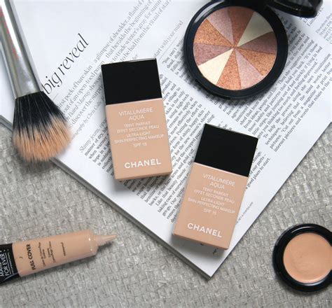 chanel vitalumiere aqua shade guide to other foundations|Chanel vitalumière aqua review.